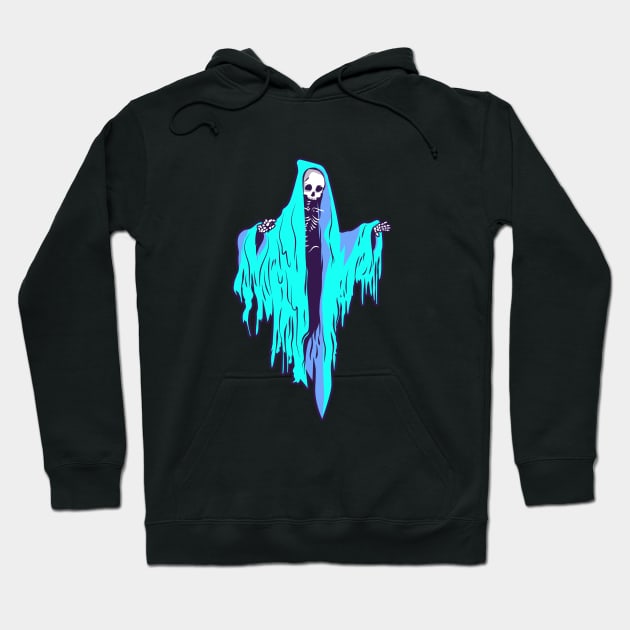 Blue Halloween Skeleton Hoodie by Hssinou